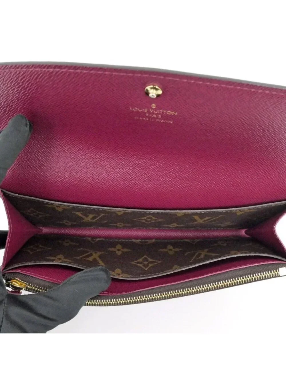 Louis Vuitton Portefeuille Emily Monogram Fuchsia GD Wallet Hook